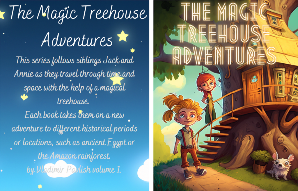 The Magic Treehouse Adventures.: Jack and Annie as they travel through time and space with the help of a magical treehouse. Each book takes them on a new adventure